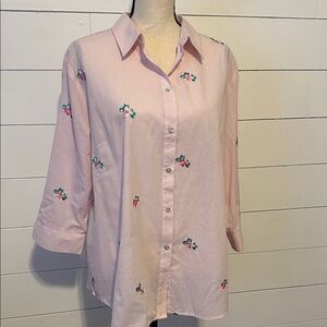 Allison Daley Embroidered Appliqué Blouse